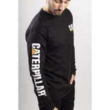 Caterpillar Mens Trademark Banner Long Sleeve T-Shirt Black