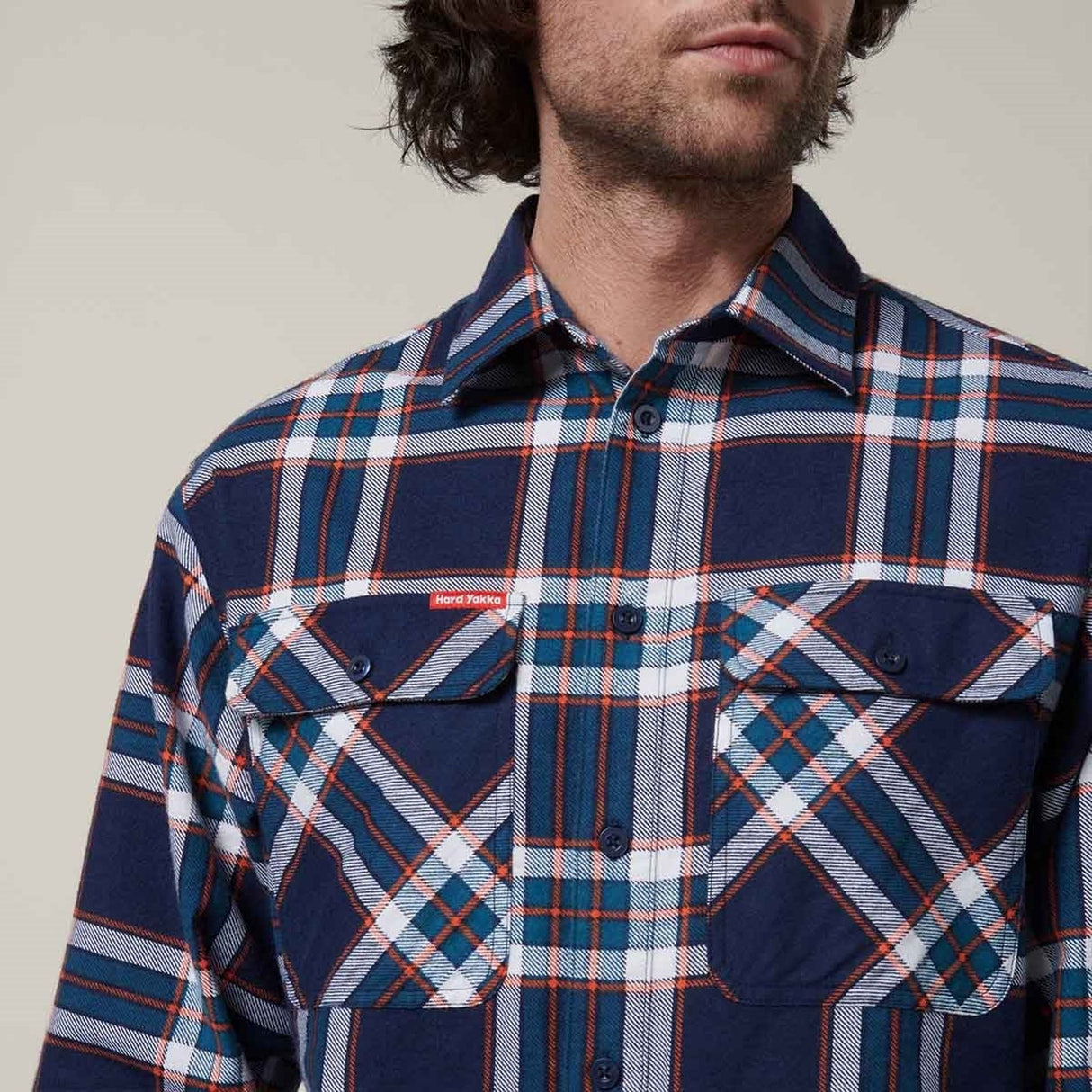 Hard Yakka Mens Core Flannel Shirt Navy