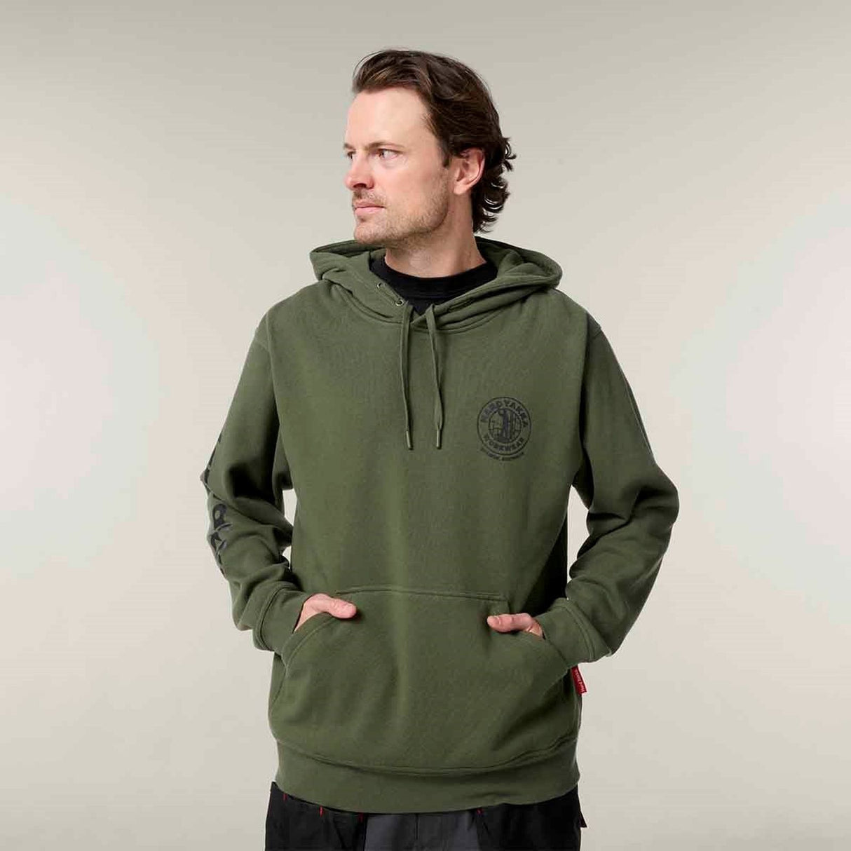 Hard Yakka Mens Heritage Hoodie Military Green