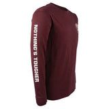 Hard Yakka Mens Heritage Icon Long Sleeve Tee Burgundy