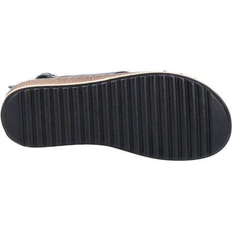 Hush Puppies Womens Elena Cross Over Wedge Sandal Navy