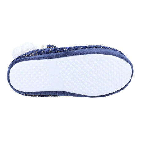 Divaz Womens Saturn Knitted Bootie Slipper Navy
