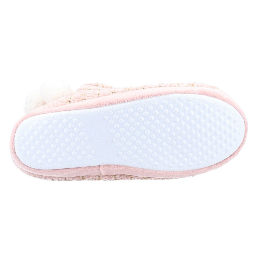 Divaz Womens Saturn Knitted Bootie Slipper Pink