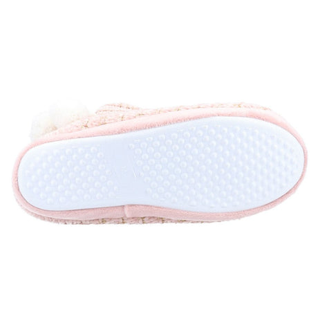 Divaz Womens Saturn Knitted Bootie Slipper Pink