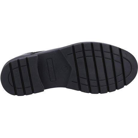 Hush Puppies Girls Jayne Patent SNR Shoe Black