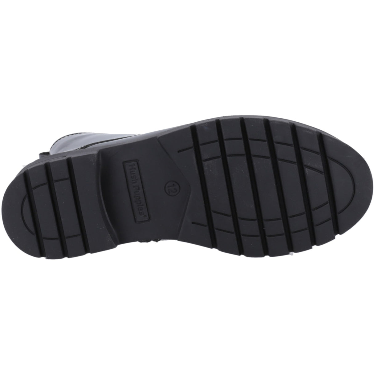 Hush Puppies Girls Lauren Patent Senior Shoe Black