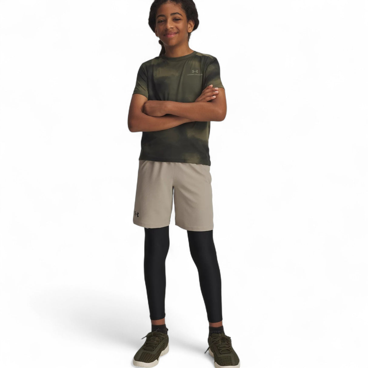 Under Armour HeatGear® Kids 4-Way Stretch Training Leggings
