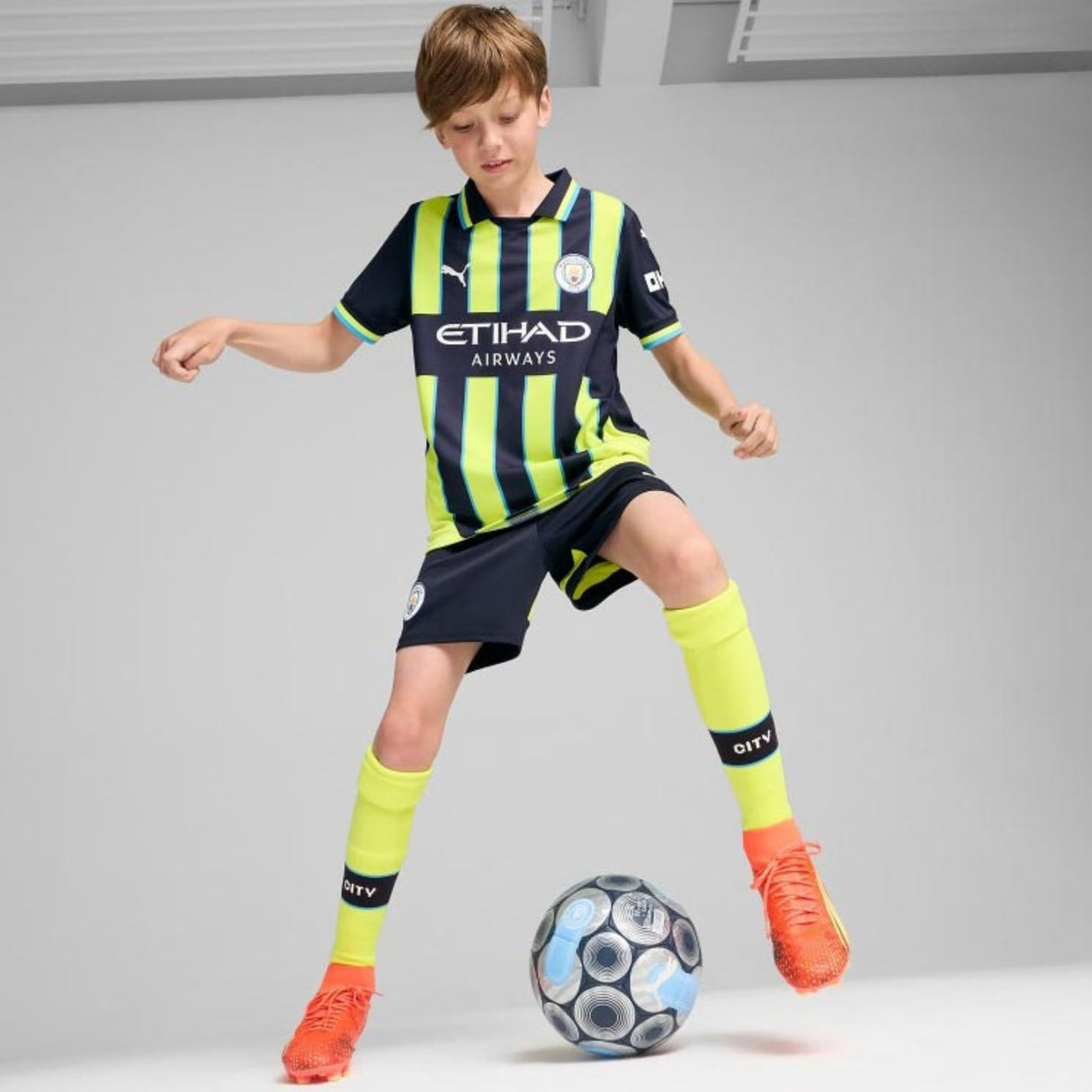 Puma Man City 2024/25 Short Sleeved Kids Away Jersey