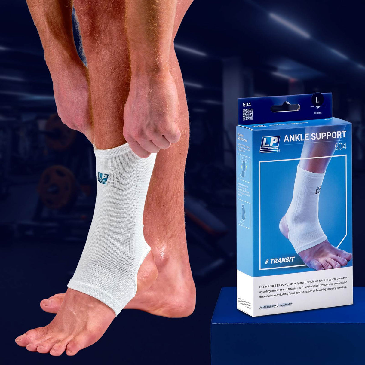 LP Elasticated Ankle Support White