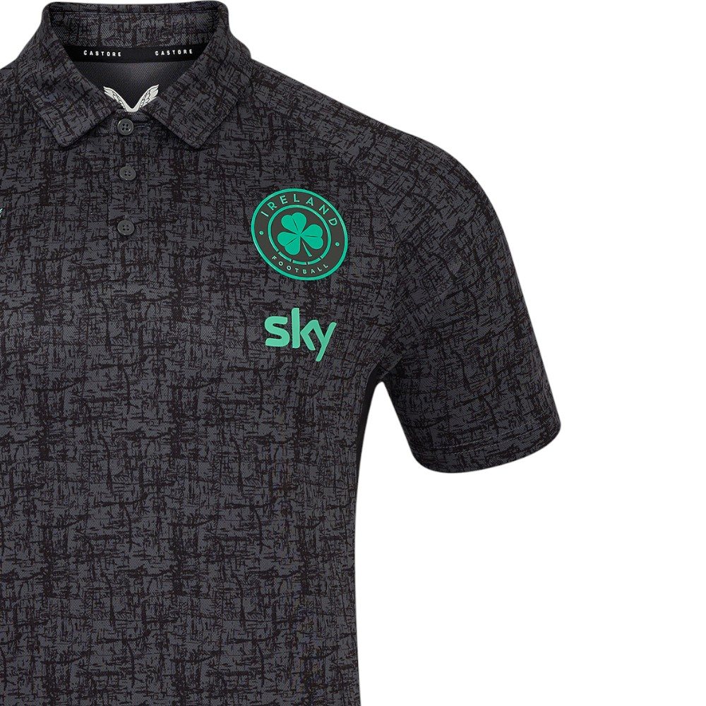 Castore FAI Ireland Football 2025/26 Womens Polo Shirt Close-Up Left Side View