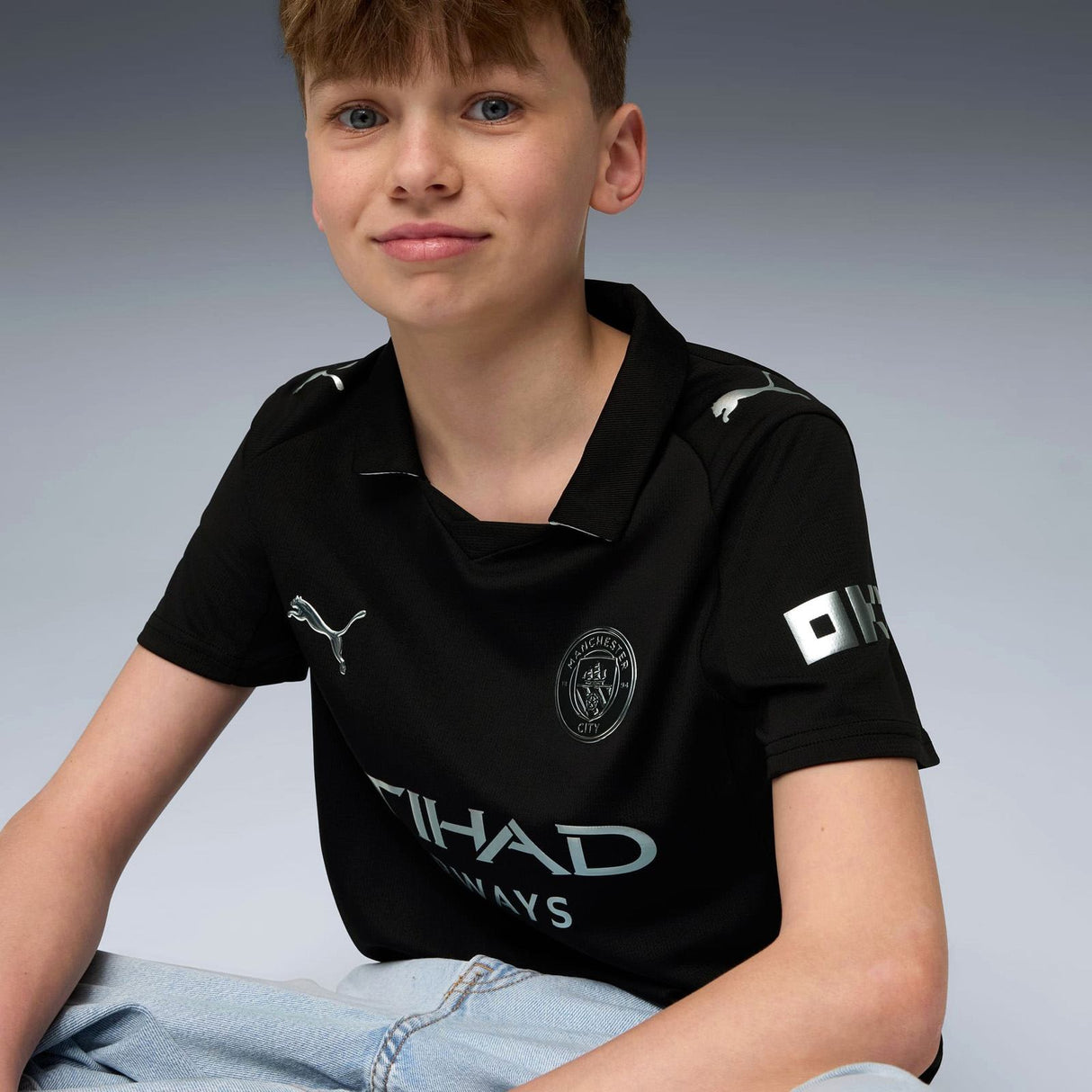 Puma Manchester City Football 2025/26 Kids Short Sleeved Away Jersey