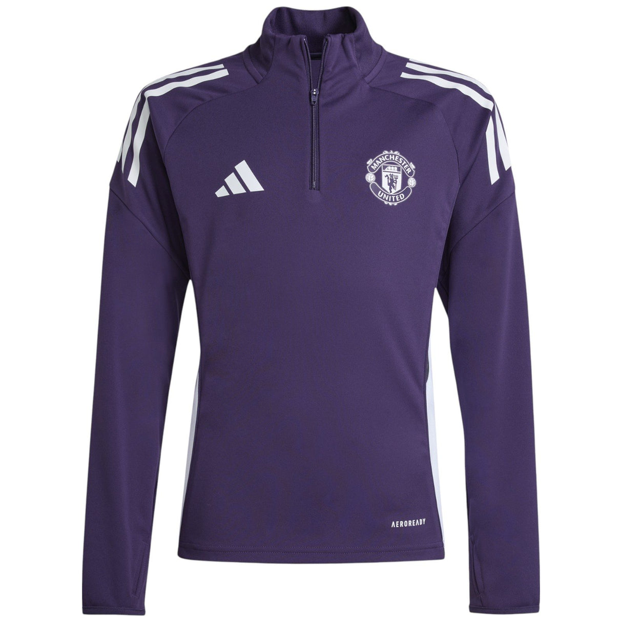 adidas Manchester United Tiro Football 2025/26 Kids Half-Zip Training Top Front View