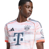 adidas FC Bayern Football 2025/26 Mens Away Jersey Model Close Up Front View