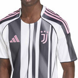 adidas Juventus Football 2025/26 Adults Home Jersey Model Close Up View Chest