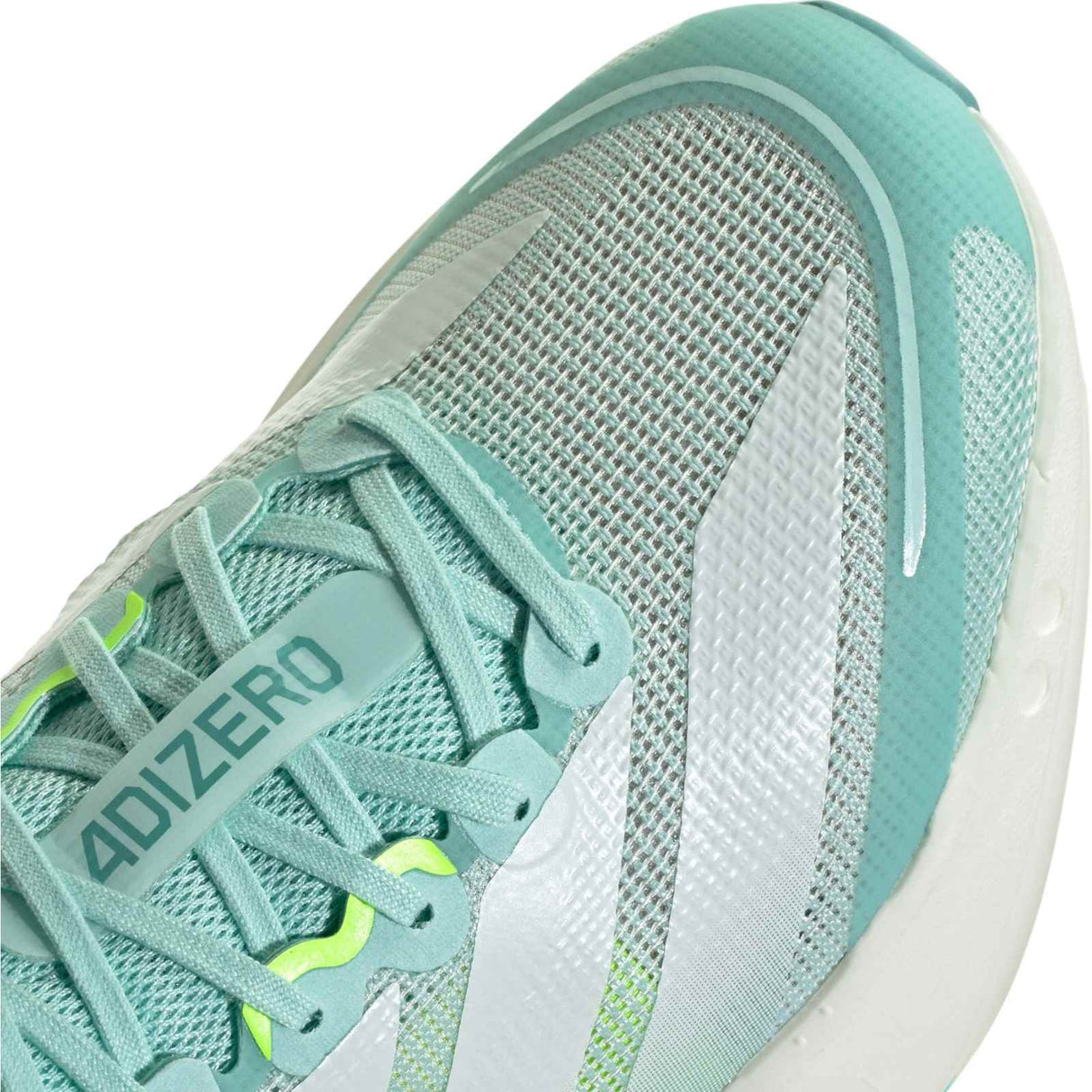 adidas Adizero Boston 13 Lightweight Mens Running Shoes Close-Up Top of Shoe View