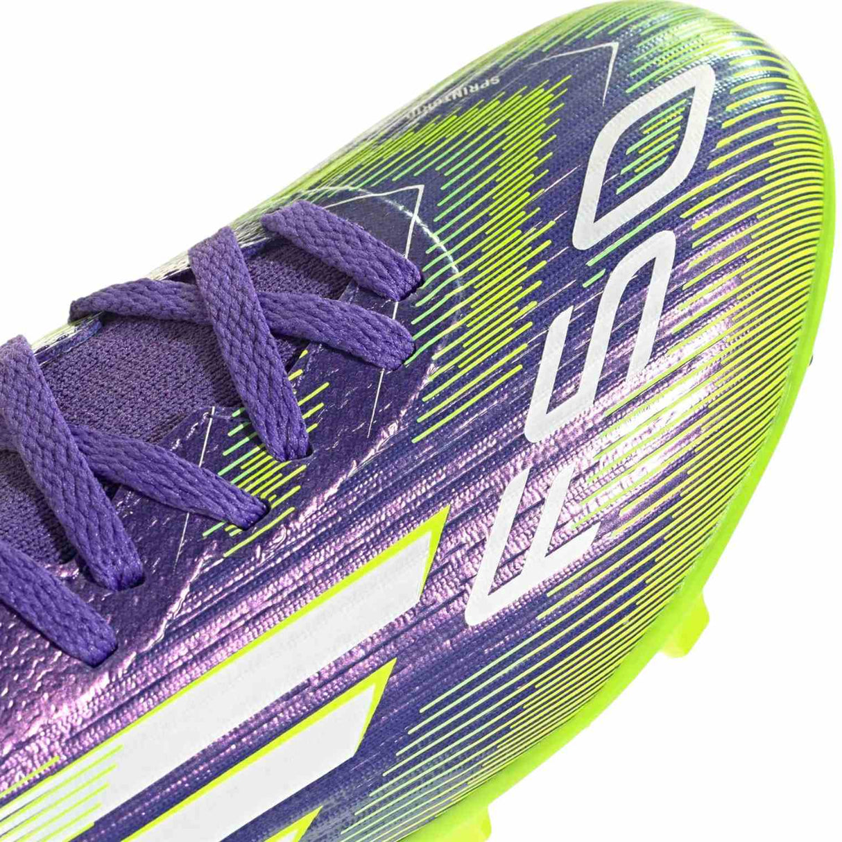 adidas F50 League Kids Firm Ground Mid-Cut Football Boots Close-Up Top View