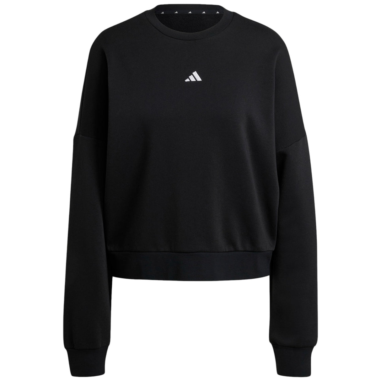 adidas Womens Fleece Crew Pullover Logo Sweatshirt Front View