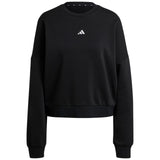 adidas Womens Fleece Crew Pullover Logo Sweatshirt Front View