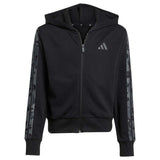 adidas Girls 3-Stripes Animal French Terry Kids Hooded Track Top