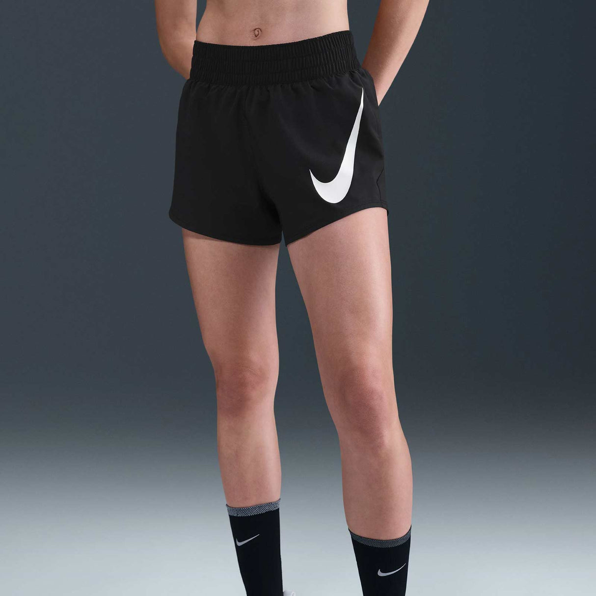 Nike One Swoosh Womens Dri-FIT Mid-Rise Loose 3" Brief-Lined Running Shorts