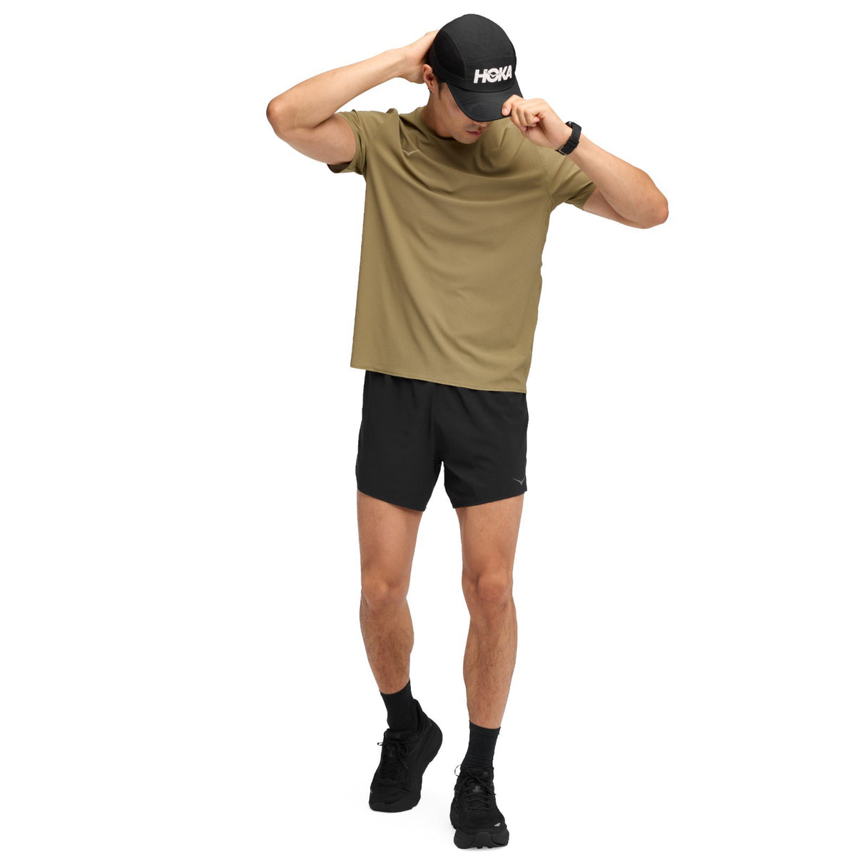 HOKA Glide Mens 5 Short w Brief Black