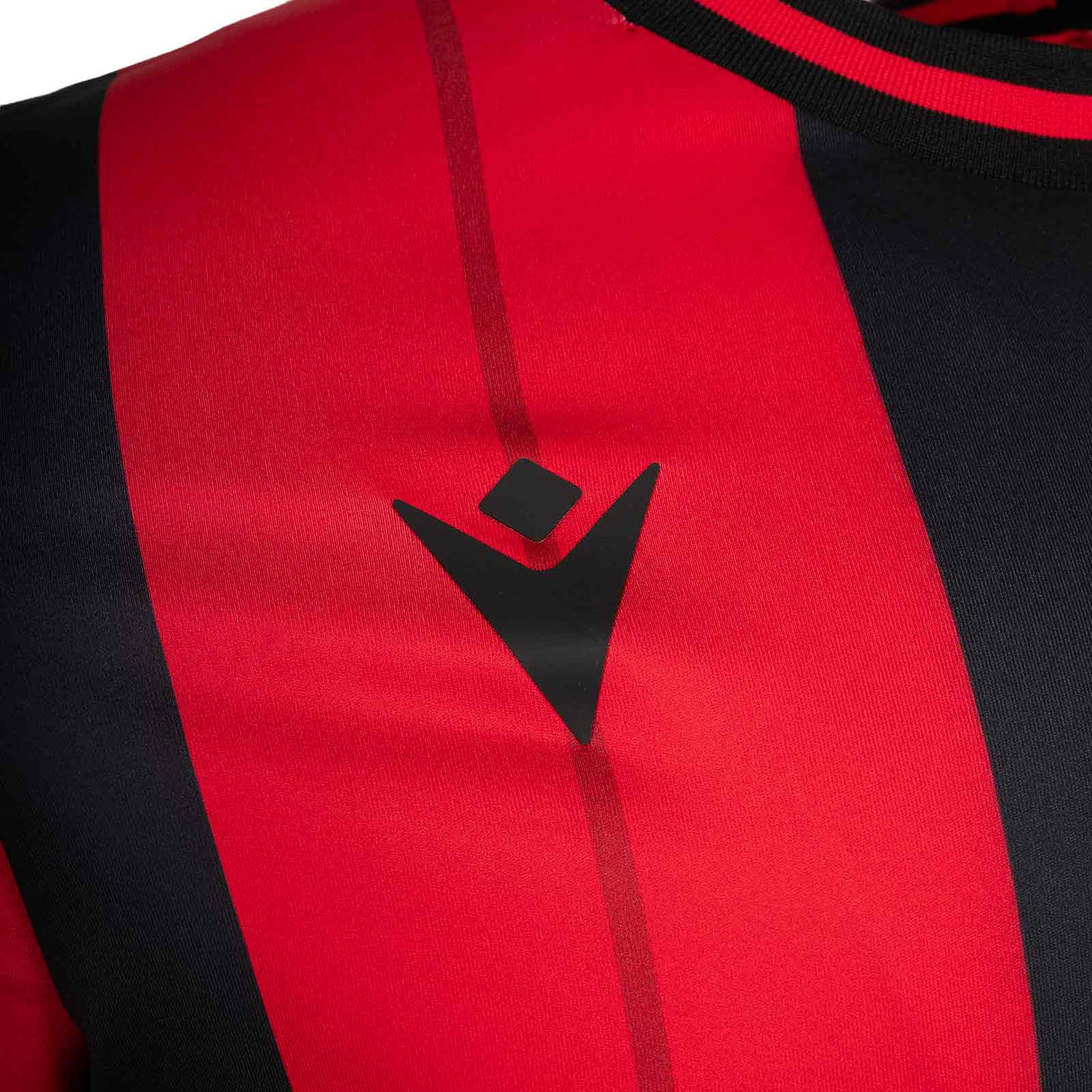 Macron Longford Town Football 2025/26 Kids Home Jersey Close-Up Macron Branding View