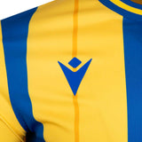 Macron Longford Town Football 2025/26 Kids Away Jersey Close-Up Macron Branding View