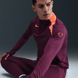 Nike Mens DF STRK DRIL HZ TOP T90 Maroon