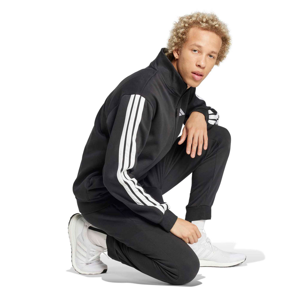 adidas Mens 3S FL TT TrackSuit Black