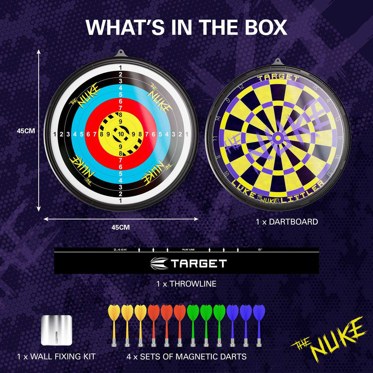 Target Luke Littler Kids Double-Sided Magnetic Dartboard