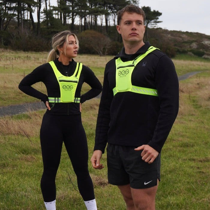 EOS Elite IlluminLight 2.0 Reflective Running Vest Models Front Side View Outdoor