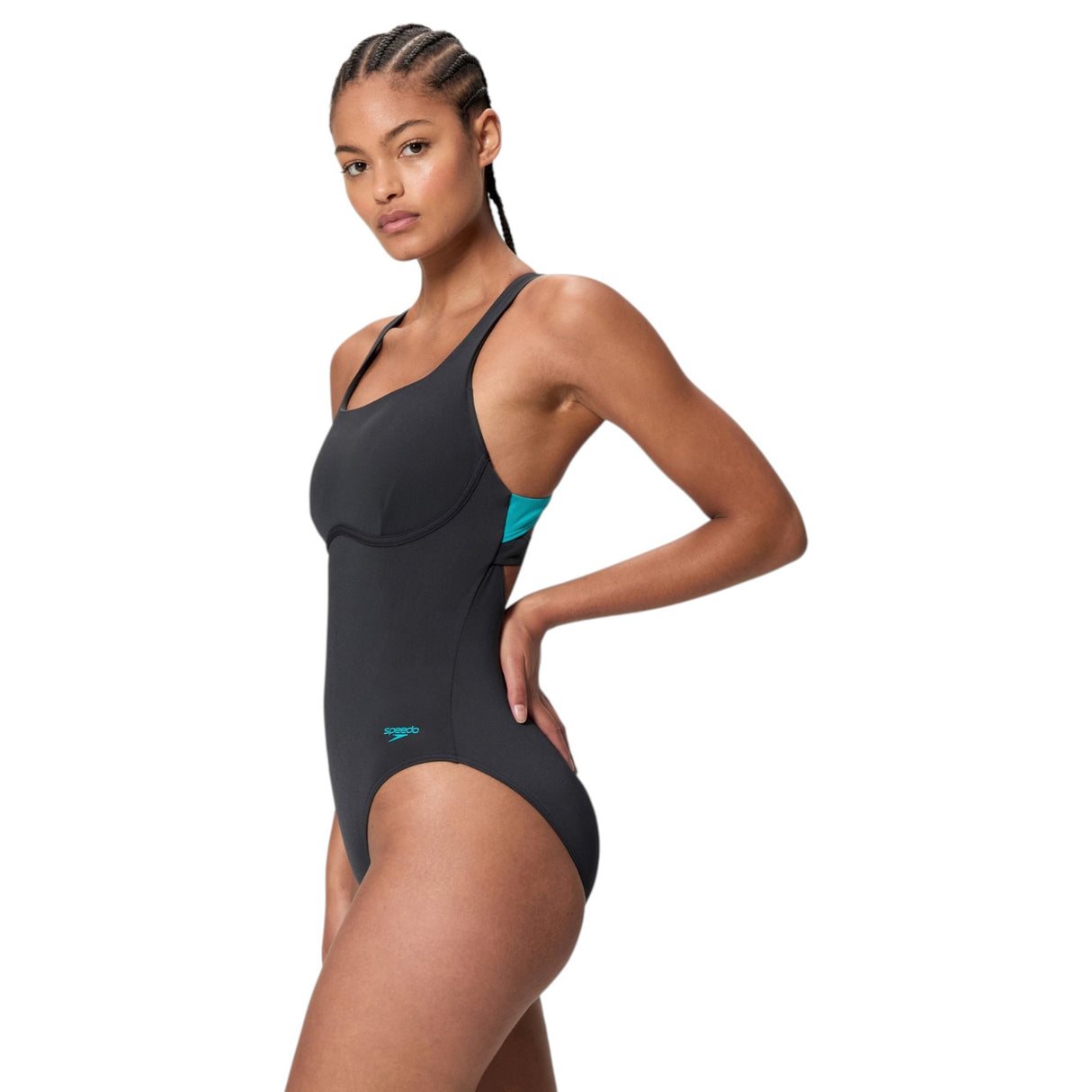 SPEEDO SOLID FLEX BAND ONE PIECE BLACK