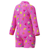 Speedo Jnr LS Print Zip One Piece Pink