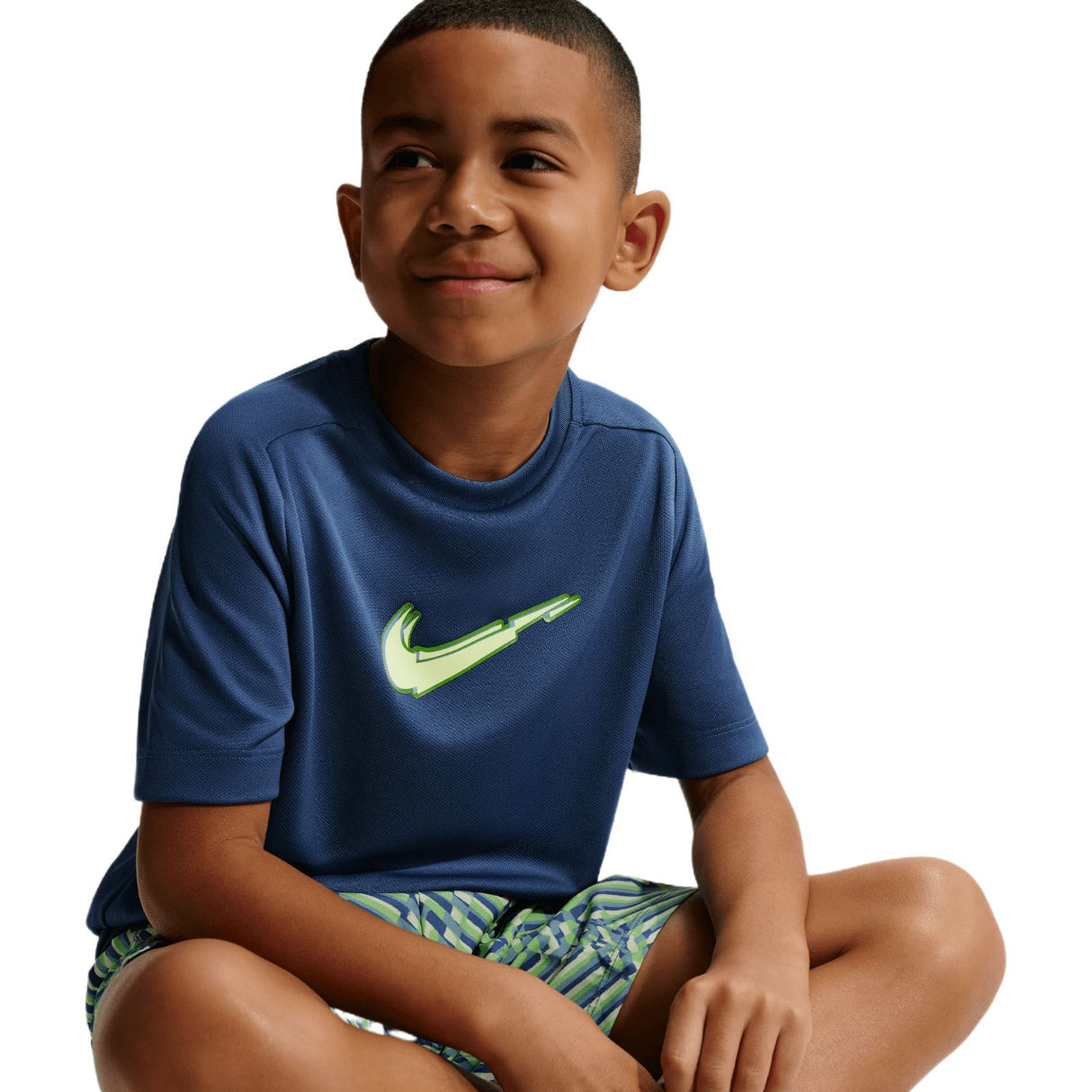 Nike Boys DF MULTI SS TOP BOLD GX Navy