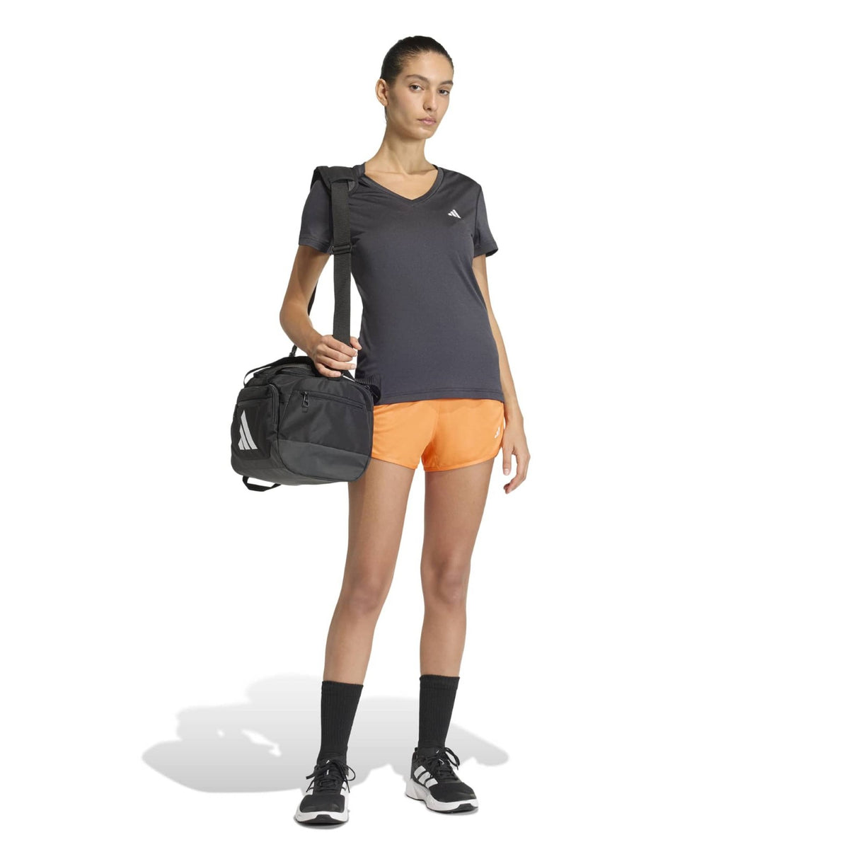 adidas Womens ESS Minimal V Neck Tee Blk