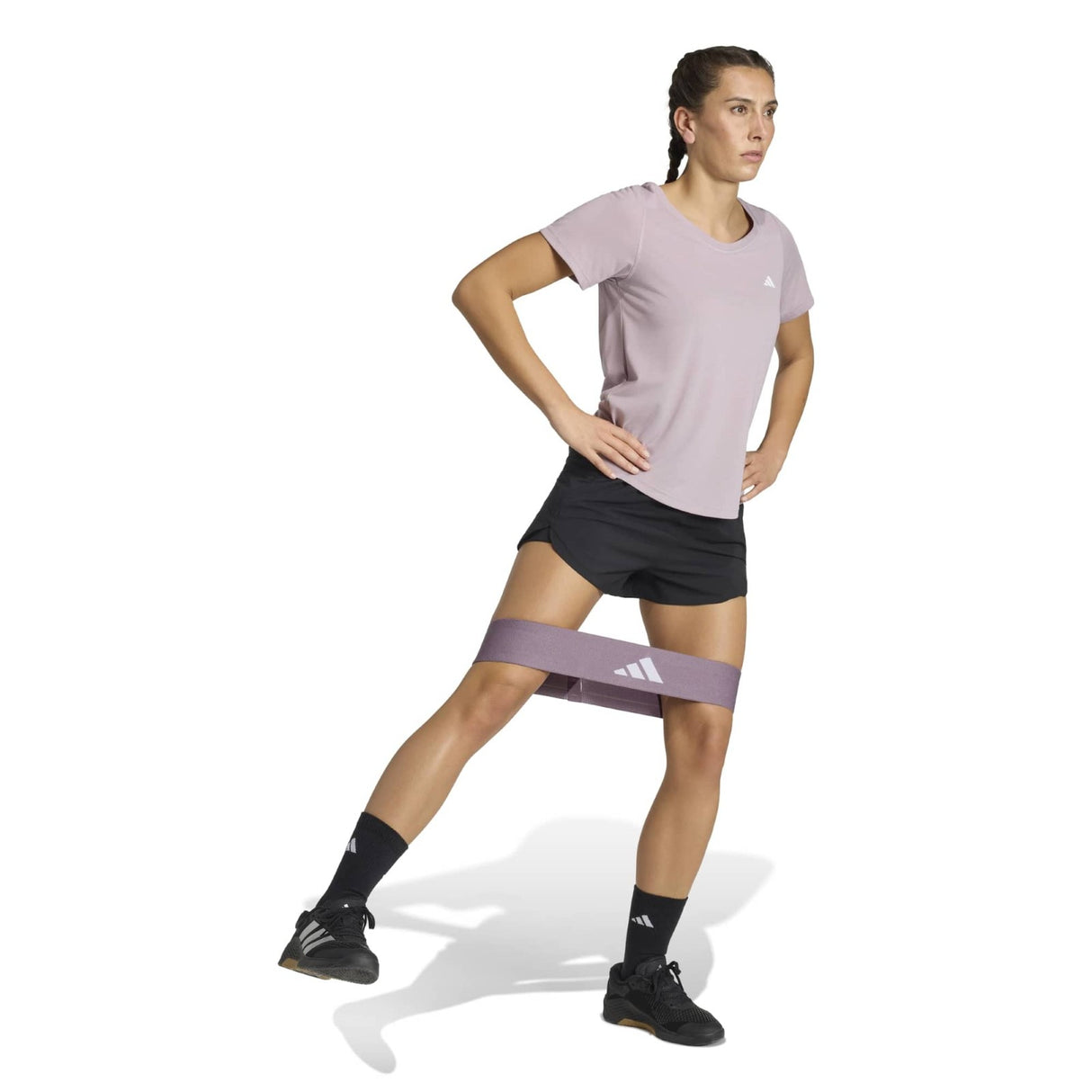 adidas Womens ESS Min Scallop Tee Purple