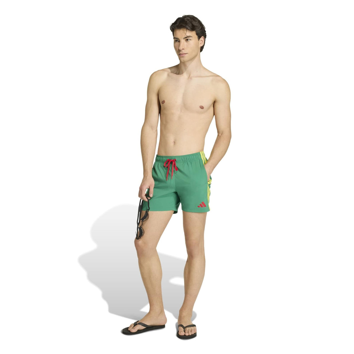 adidas Mens 3 Stripes 5in Shorts Green