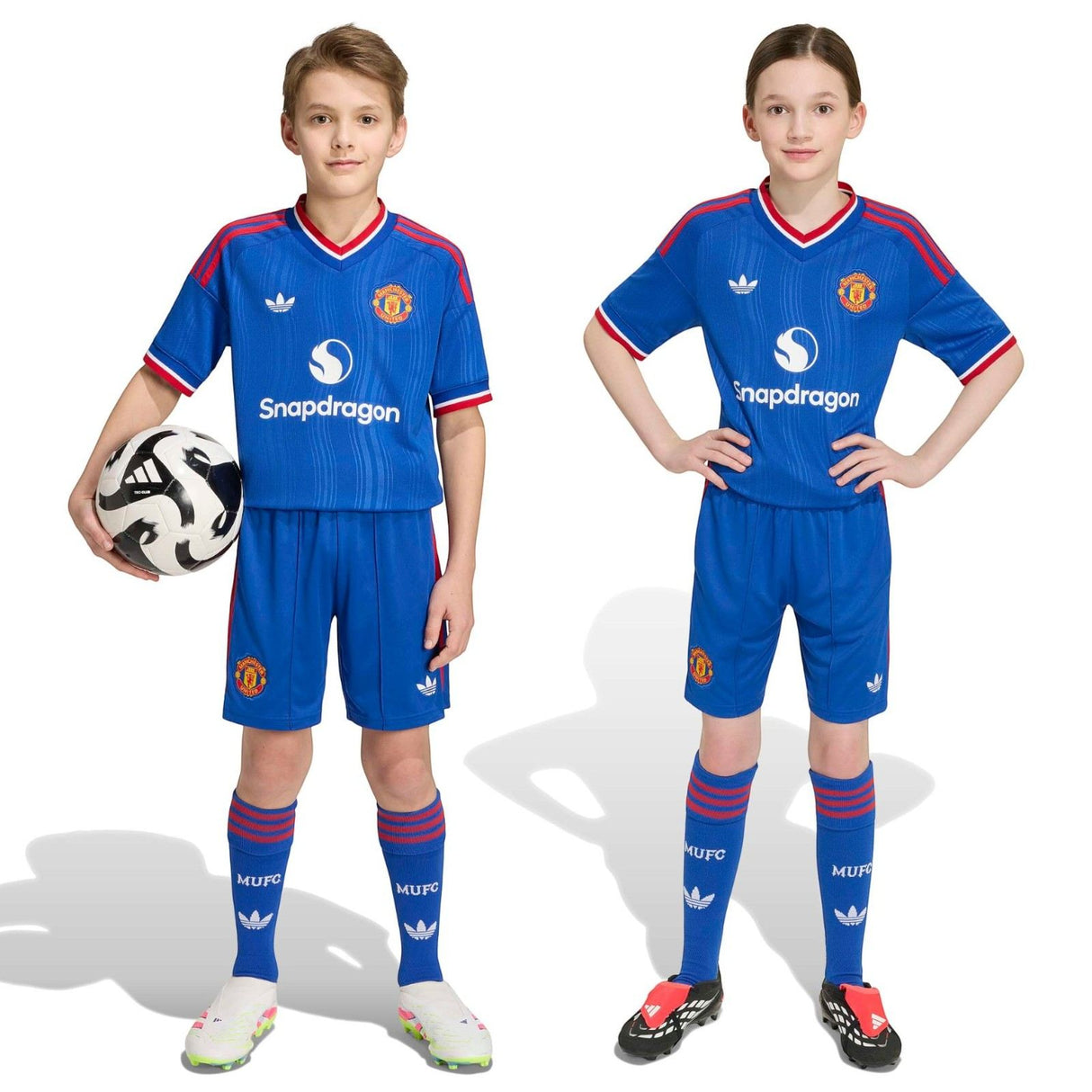 adidas OG MUFC 26 Kids Away Shorts Blue