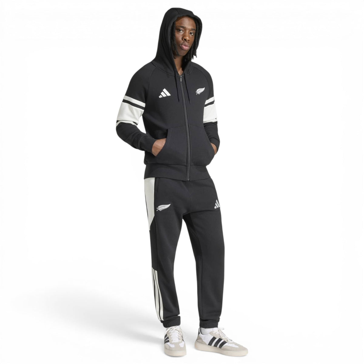 adidas All Blacks Mens LSW FZ Hoodie Blk