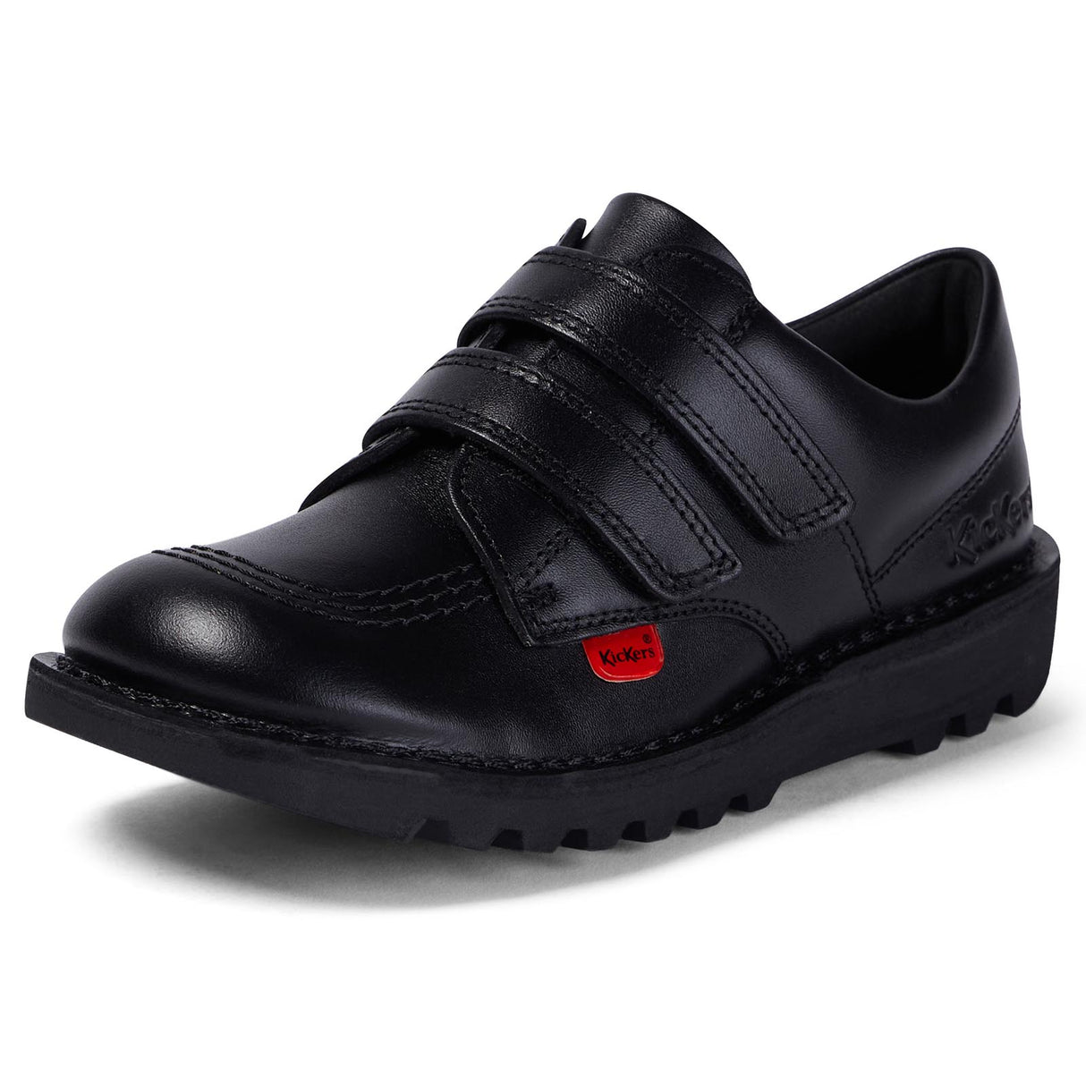Kickers Kick LO Twin VEL Leather Jnr Blk
