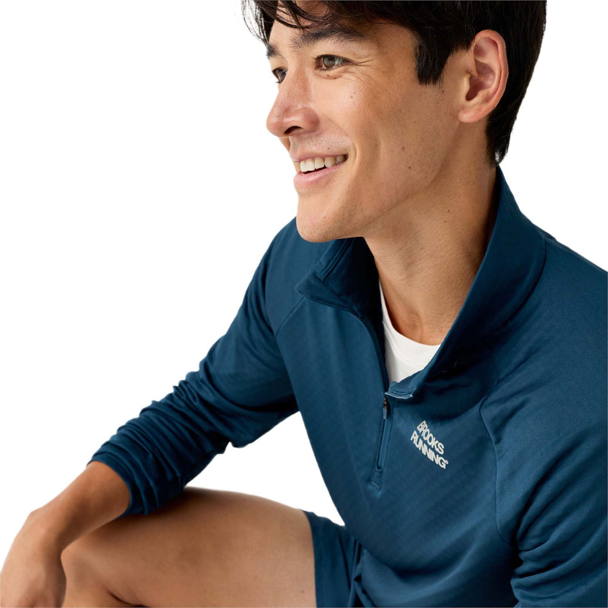 Brooks Mens Thermal Reflect Hf Zip Blue