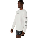 Asics Mens Fujitrail Logo LS Top White