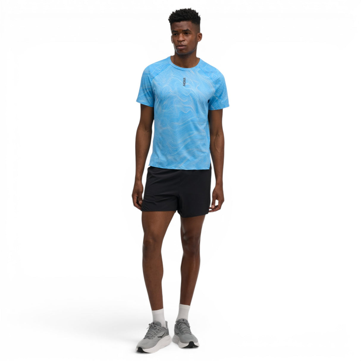 Hoka M Everyrun Short Sleeve CLF PRT Blu
