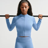 Nike W NP DF SMLS FZ Midlayer Blue
