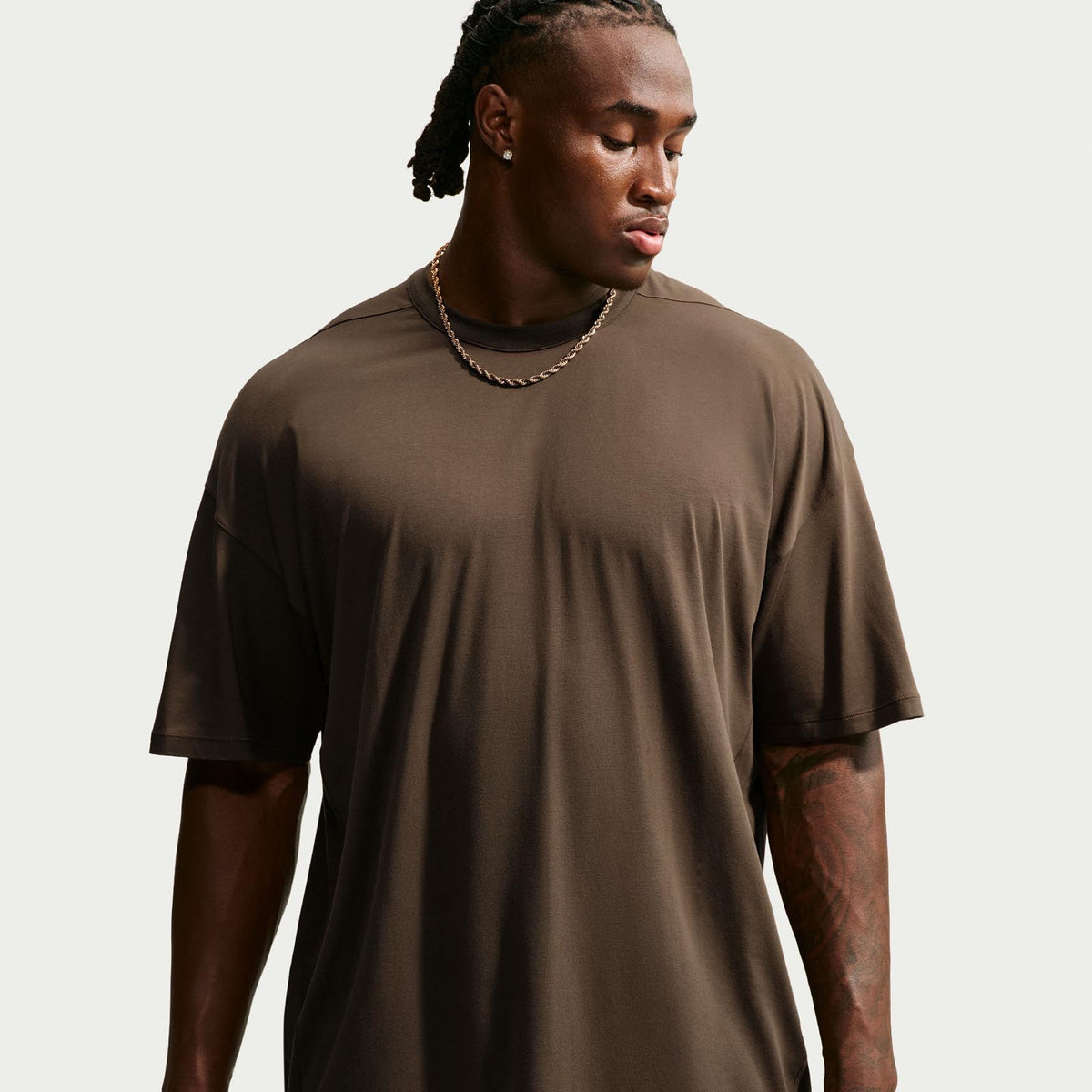 NIKE MENS DF 24.7 IS LGT SS TOP Brown