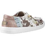 HEYDUDE Womens Wendy Disco Cow Shoes Tan