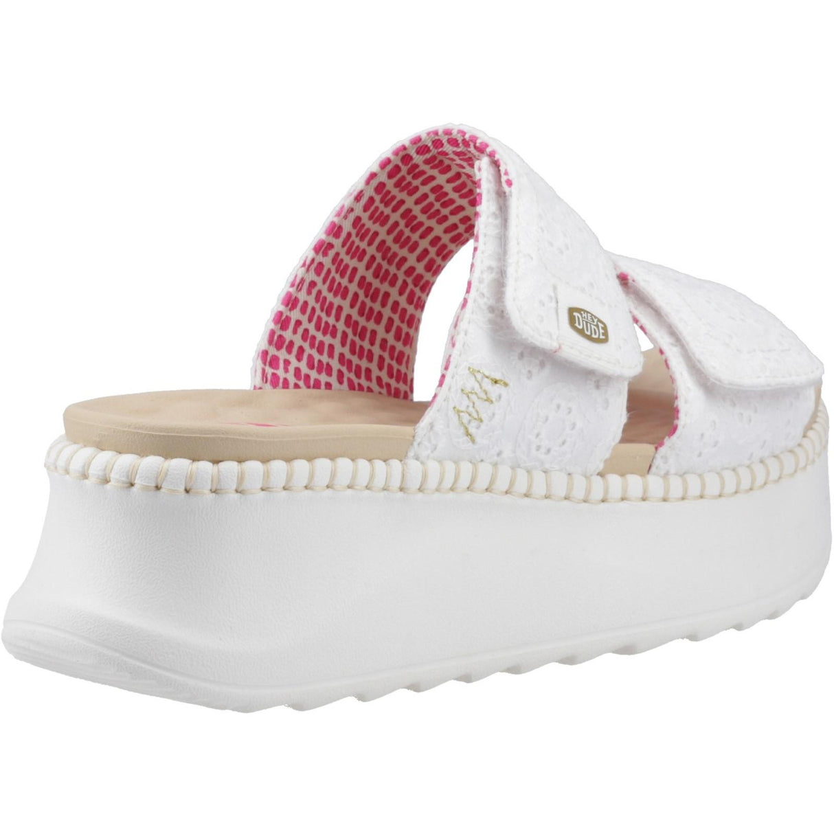 HEYDUDE Womens Delray Slide Eyelet Sandal White