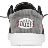 HEYDUDE Mens Wally Funk Corduroy Shoes Black