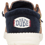 HEYDUDE Mens Wally Funk Corduroy Shoes Espresso/Blue Jean