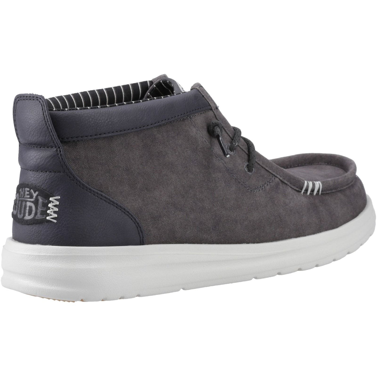 HEYDUDE Mens Wally Mid GripR Boots Black Oyster/Black